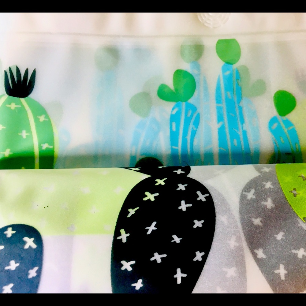 Mojave Cactus Peva Shower Curtain Green Blue Cacti